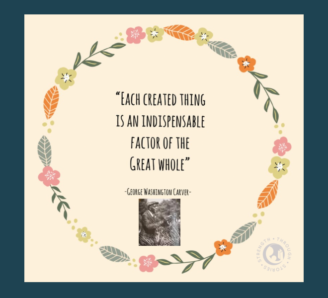 Quote surrounded by flowers of George Washington Carver